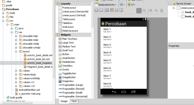 Visual Editor di Android Studio